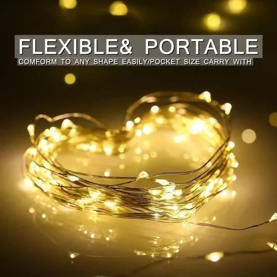 Guirlande Lumineuse LED Koboko 20 M - 200 LED Blanc Chaud - 8 Modes + Télécommande - Fil De Cuivre Flexible - Pour Intérieur Et Extérieur - Noël, Chambre, Jardin, Fête