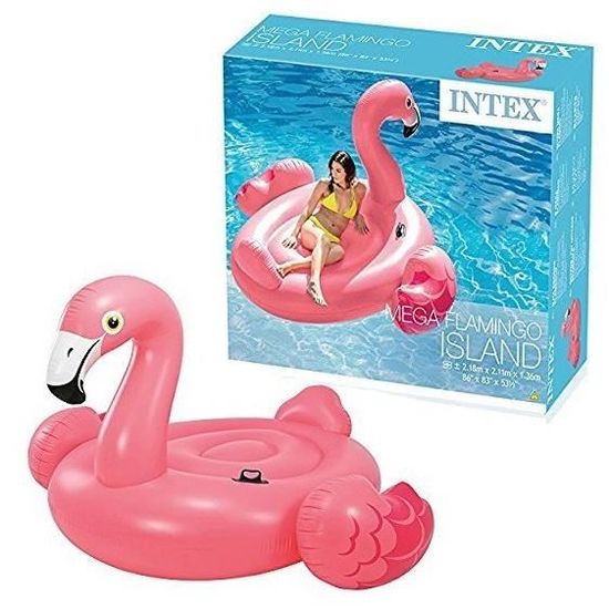 218 X 211 x 136 cm Bouée Piscine Flamant Rose Gonflable Intex 1601 