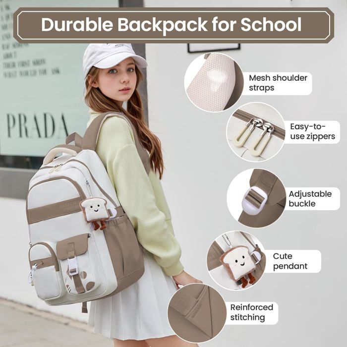 Sac A Dos Scolaire College Cartables Fille Primaire Grande Capacite Sac A Dos Pour Adolescents A La Mode Et Decontracte Pour 8534 Marron Cdiscount Bagagerie Maroquinerie