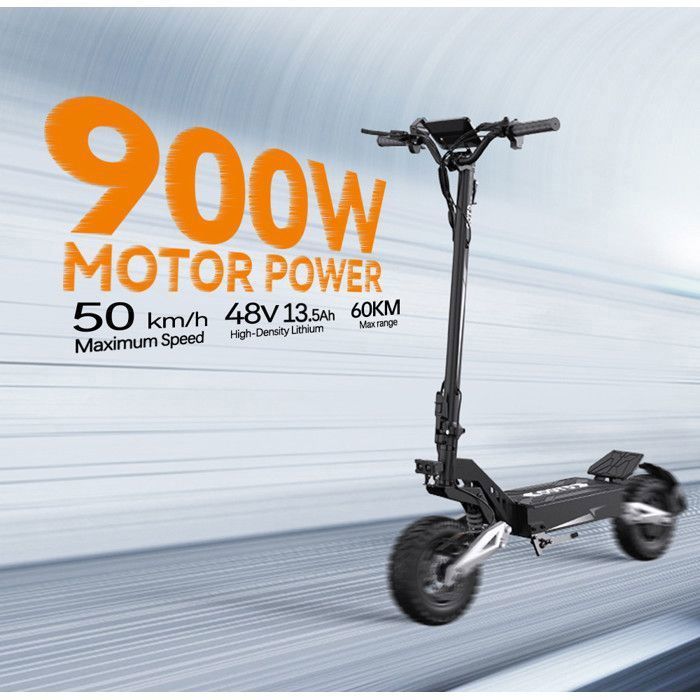 Trottinette électrique Adulte OOTD T10 - 11 Pouces, Moteur 900W Max, Autonomie 35-49 Km, Double Suspension, Pliable