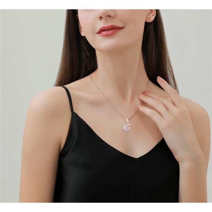 Collier Cœur En Argent 925 Avec Pierres De Naissance Zircon Cubique 5A - Cadeau Romantique Pour Femmes