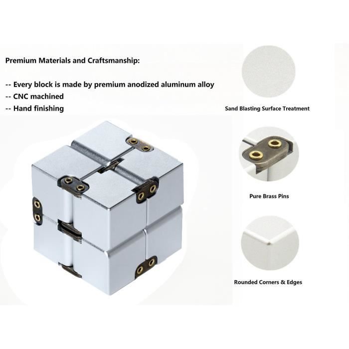 YUTOU Lot De 2 Mini Cubes Infinis – Antistress En Plastique ABS – Noir Et Blanc – 4x4x4 Cm – Soulage L'anxiété – Cadeau Original