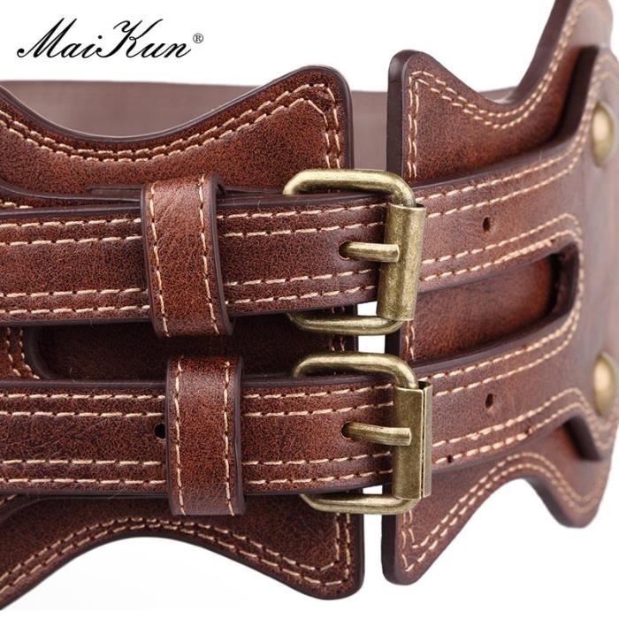 86cm 92cm Ceinture En Cuir Double Ardillon Pour Femme Large
