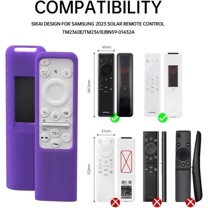 Étui Silicone Compatible Télécommande Samsung BN59-01432A/01432J/01480L - Léger, Antidérapant, Protection Anti-chocs - 2