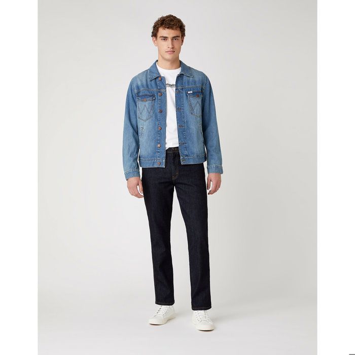 Jean slim WRANGLER TEXAS Bleu Taille haute Homme Bleu Cdiscount Pret a Porter