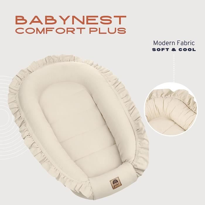 Réducteur de Lit bébé avec volants bébé Cocon Baby Nest nourrissons coussin  100% coton pour lit pour nouveau-né Nid de bébé Beige - Cdiscount  Puériculture & Eveil bébé