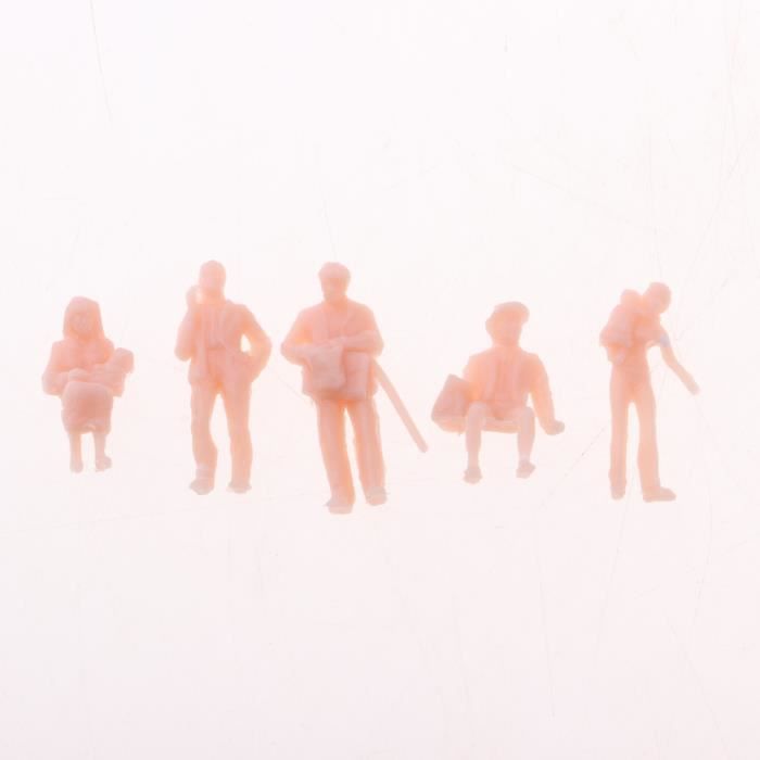 Lot De 60 Figurines 1:87 Non Peintes – Accessoires H0 Debout Pour Maquette Ferroviaire, Plastique