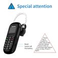 Téléphone portable BM70 Bluetooth Noir RAINBUVVY - Carte simple - Batterie 300mAh - GSM 1800/900/850/1900MHz-2