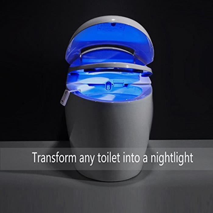 Lampe LED Décorative Étanche avec Capteur de Mouvement pour Toilettes, 8  Couleurs, avec Batterie de Résubdivision