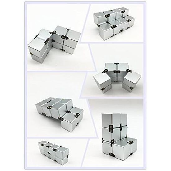 PenRux Infinity Cube – Bloc Sensoriel En Alliage – Flip Fidget Toy – Démontable Et Portable – Anti-stress Et Anxiété – Cadeau Original Pour Adultes Et Enfants