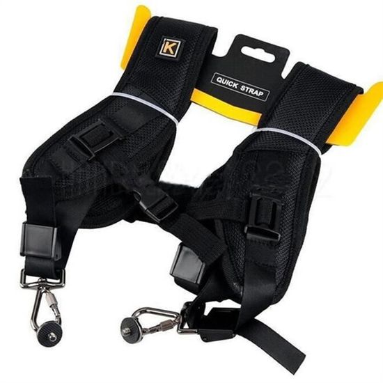 Rapide Rapid Professional Double /épaule Cam/éra Ceinture Sling cou Sangle dappareil photo pour Canon Nikon Sony SLR DSLR Noir