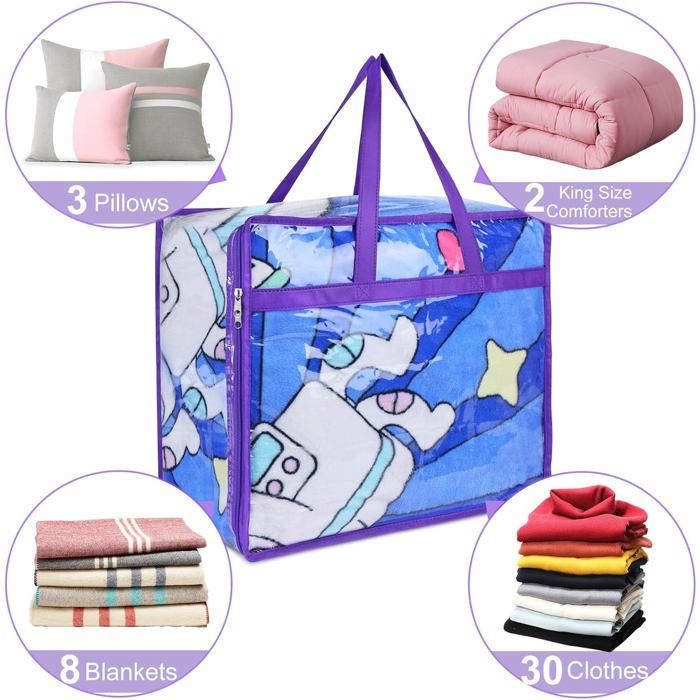 Lifewit Lot De 2 Sacs De Rangement Sous Le Lit Avec Poignée Renforcée, Tissu épais, Fenêtre Transparente, Grande Capacité, Pliable Sous Le Lit, Pour