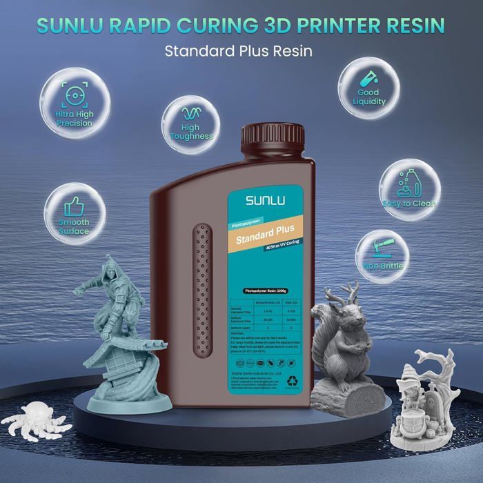 Résine 3D Phrozen Tough ABS-Like+ Gris 5kg - Haute Ténacité, Précision, Pour Impression LCD