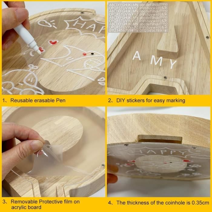 Tirelire Transparente En Forme De Cochon, Vente En Gros