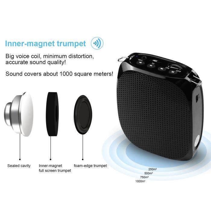 Amplificateur de Voix Portable sans Fil (25W) 2000mAh Rechargeable avec  Microphone UHF Affichage Numérique Bluetooth Haut-parleur pour Enseignant,  Guide, Présentateur : : High-Tech