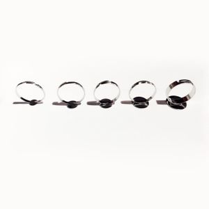 Supports De Bagues Créatives Avec Tamis 8 Mm - 10 Pièces Gris - Pour Pâte Polymère, Perles, DIY Bijoux