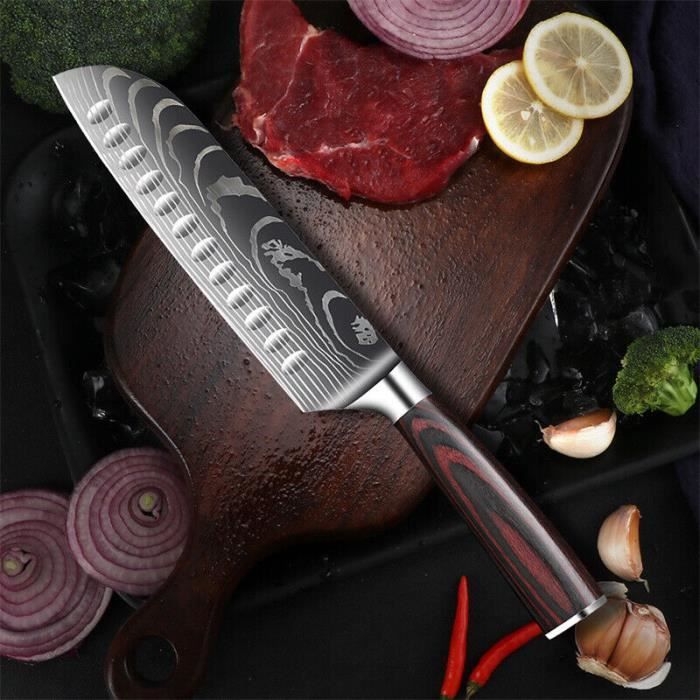 SHAN ZU Couteau de Cuisine Damas, Couteau de Chef Japonais, Couteau à  Viande de Aicer AUS-10 - GYO Series - Cdiscount Maison