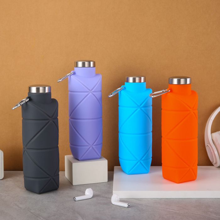 Bouteille D'eau Pliable NEXT ALPHA – 20 Oz, Silicone Rose, Pour Camping Et Randonnée