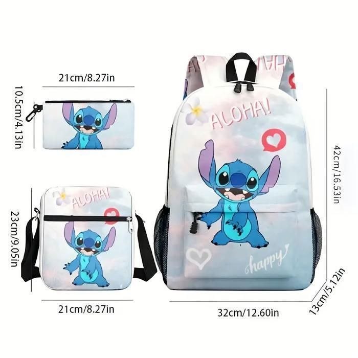 Sac à Dos Hérisson 3D - Lot De 3 Avec Trousse - 40cm - Parfait Pour école Et Voyage