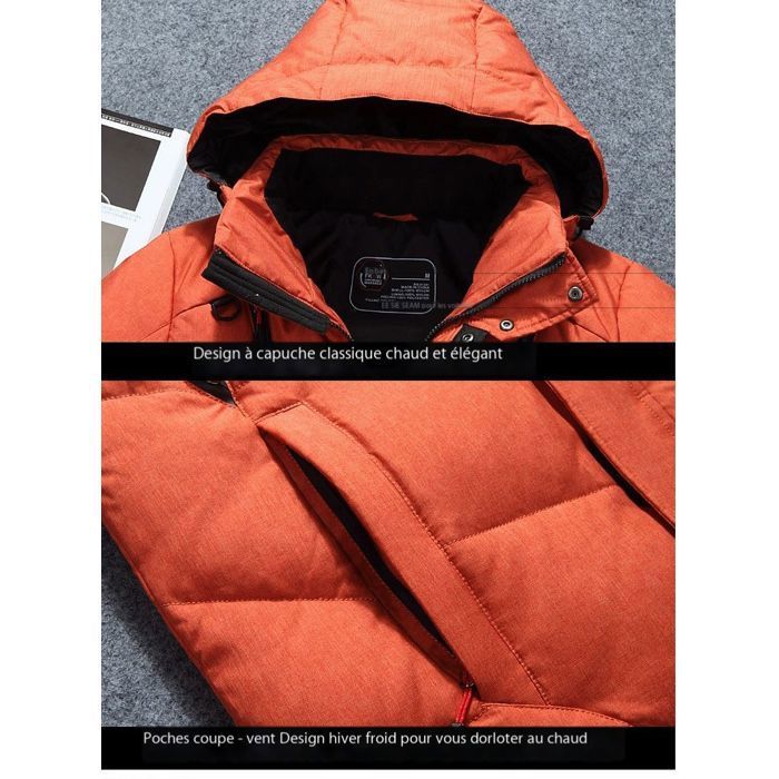 Veste Polaire D'Hiver Homme Avec Capuche Amovible - Chaud, Confortable - Pour Loisirs, Tendence