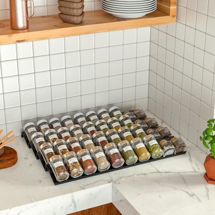 Tiroir à Épices Réglable 30-60cm - Organisateur Cuisine 4 Niveaux Pour Pots Épices Et Condiments