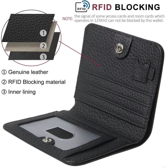 Small Wallet Bifold Credit Card Holder Genuine Leather Coin Purse Rfid ...