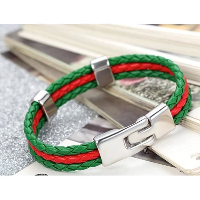 Bracelet Cuir Portugal Avec Cristal - Bracelet Tressé Souvenir Voyage - Cadeau Homme/Femme - Longueur 21 Cm - 6