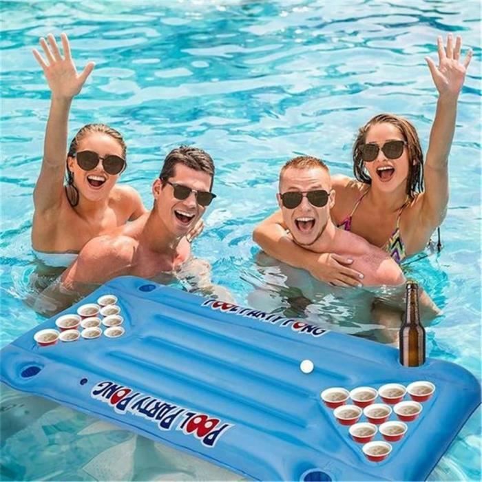 Lit Gonflable Pour Piscine - Flotteur De Bronzage Grand Format 180x100 Cm, Avec Oreiller Et Porte-gobelet - Pour Piscine, Plage, Lac, Détente été