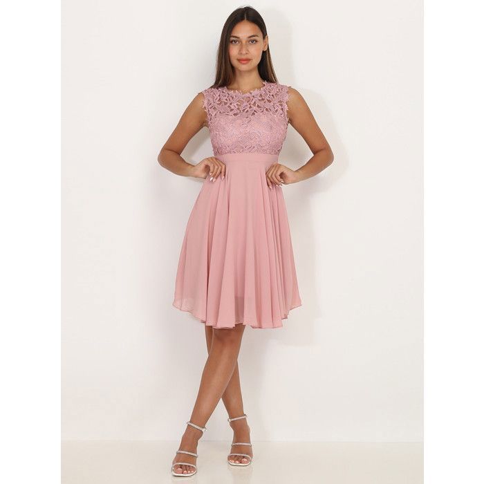 Robe Bébé Rose Dentelle Dos Décolleté - Taille M 8 - Neuf Avec étiquette Marque Bebe