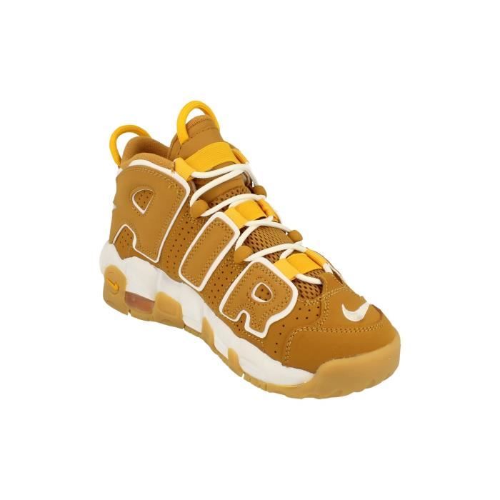 Chaussures de basketball Nike Air More Uptempo GS Marron Jaune Dore Enfant Mixte Indoor Respirant Cdiscount Sport