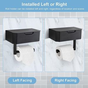 Porte-papier Toilette PEGRAUFC Sans Perçage - Blanc - Adhésif 3M - 18cm - Alliage Aluminium