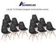 Chaises longues minimalistes noires - QUIIENCLEE - Lot de 12 - Intérieur et extérieur - 46 x 41 x 83 cm-0
