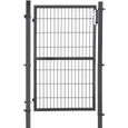 SONGMICS Portillon en fer galvanisé - Portail de clôture - Porte de jardin robuste et durable - 106 x 200 cm (L x H) Gris GGD200GY-0