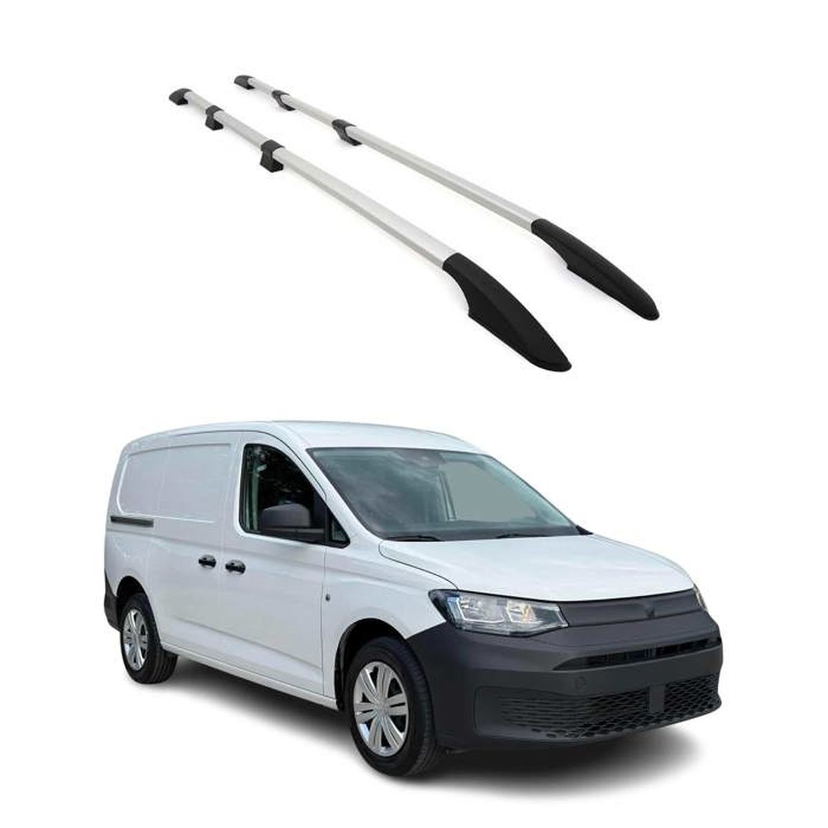 Barres de toit pour VW Caddy Alltrack 2016-2021 5P Gris Argenté 2 pièces ABE