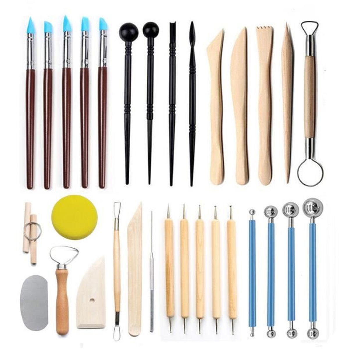 Kit 8 Outils Poterie Sculpture Argile | Pour Débutants Et Professionnels - Céramique DIY