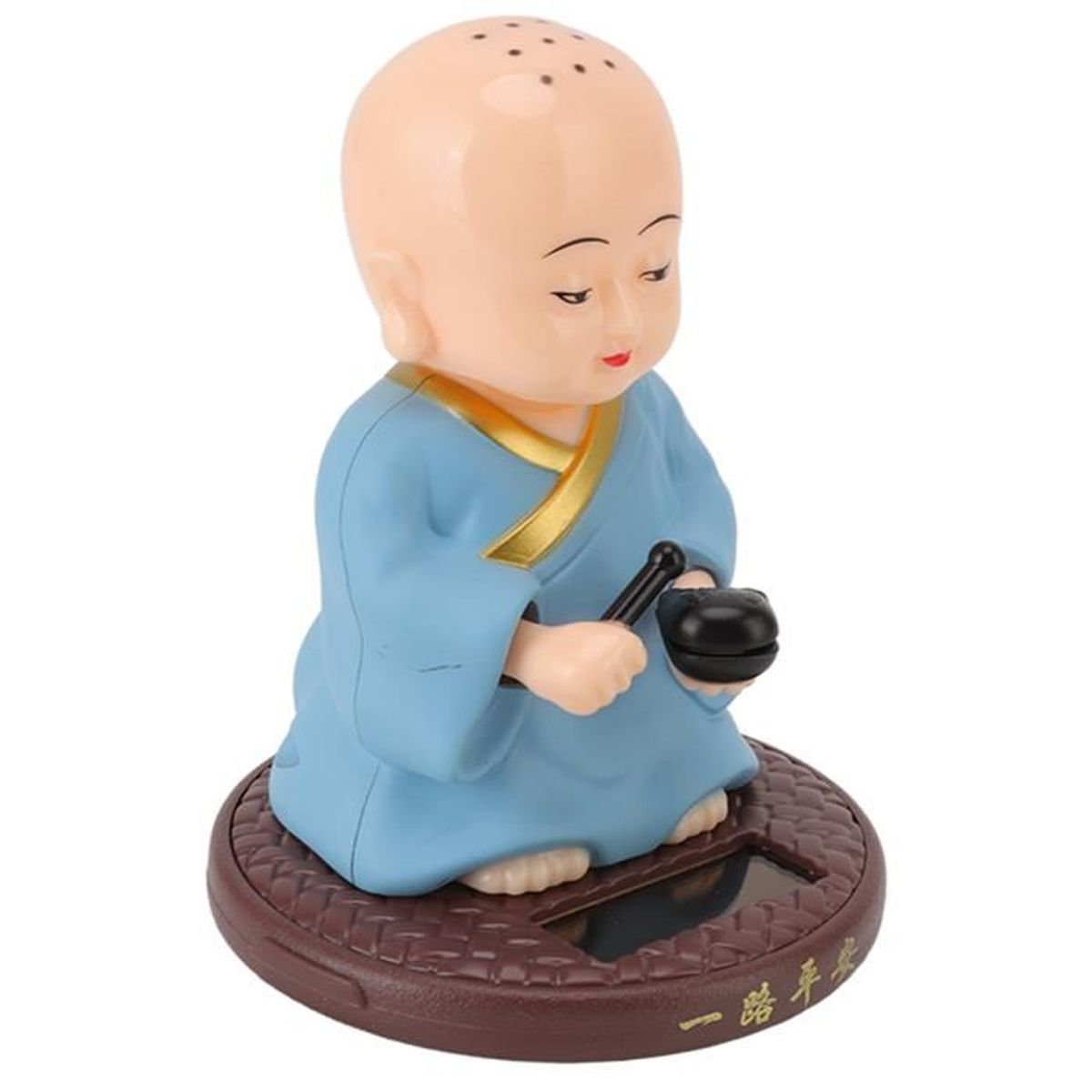 Figurine Solaire Danseuse Kimono - Décoration Voiture Ou Bureau - Tête Branlante Sans Batterie - 7,7x7,7x10 Cm - 2