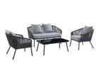 BEAU RIVAGE Salon de jardin HAVANA en aluminium et corde tressé - 4 places - gris clair