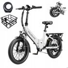 YOLOWAY Vélo Électrique Pliable 20"Blanc-25km/h-12.5Ah/36V Batterie Amovible-50-90km- Vélo Urbain- Casque et Serrures de voiture