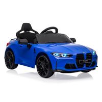 Voiture Électrique Enfant 12V Bleu Sous Licence BMW M4 avec Télécommandé, Vitesses 3 Km/h, LED et Musique pour Enfants 3-8 An