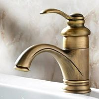 Robinet rétro Antique de style européen, lavabo de salle de bains chaude et froide, robinet d'évier en bronze