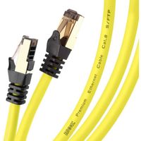 Duronic Câble Ethernet CAT8 Jaune 10 M | S/FTP Paire torsadée écrantée et blindée | Bande passante 2GHz / 2000 MHz | Transmission