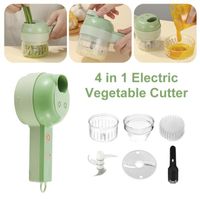 Ensemble de coupe-légumes électrique portable 4 en 1, robot culinaire sans fil,pour viande à l'ail,au piment,à l'oignon,avec brosse