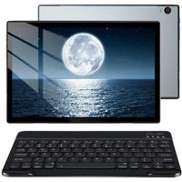 Tablette Tactile UVERBON RAM 6Go-Stockage 128Go - 10.1"HD - 10Core - Android 10.1 -4G LTE Dual SIM - WIFI 5G + Clavier-Gris Argenté