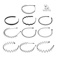 10 PCS Cerceaux de cheveux ondulés en métal WOVTE, bandeau avec Peignes Dents - Serre Tete unisexe antidérapants Headband