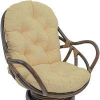 Coussin de rechange pour fauteuil à bascule pivotant, pour chaise inclinable en rotin, tapis de jardin(120 x 60 cm, beige，Sans chais