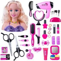 Têtes à Coiffer et Maquiller Enfant, 35 Pièces Accessoires Cheveux