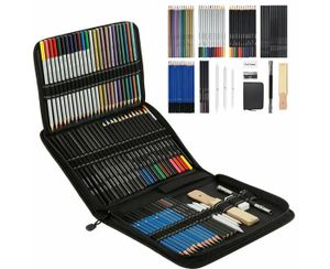 Kit Dessin Artiste – 10 Crayons Graphite (8B à 2H) – Avec Gomme, Taille-Crayon, Porte-Mine Et Papier – Pour Débutants Et Confirmés