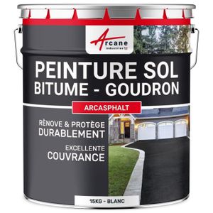 PEINTURE - VERNIS Peinture Bitume, Goudron, Enrobé - ARCASPHALT - 15 kg (jusqu'à 30 m² en 2 couches) - Blanc