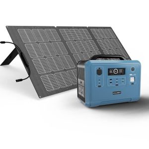 GROUPE ÉLECTROGÈNE FULLSENT Générateur Solaire Portable, 1200W Avec Panneaux solaires monocristallins flexibles, 100W;Générateur d'Énergie de 1248Wh av