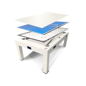 TABLE MULTI-JEUX Table de Billard Multifonction Blanche 7ft - MDF -